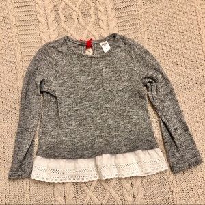 Osh Kosh lace detail long sleeve top